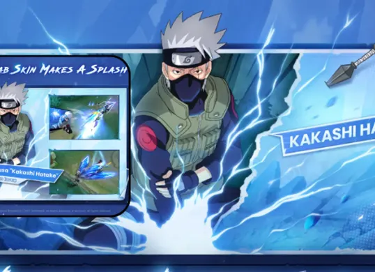 Ilustrasi skin Kakashi Hatake yang diterapkan pada hero Mobile Legends Hayabusa. (Sumber: MobileLegendsOL)