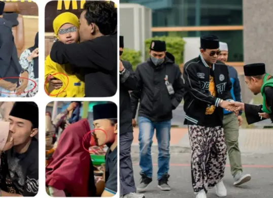 Video Gus Elham mencium pipi anak kecil di pengajian viral di media sosial. (Sumber: X/@CalonMayit86)