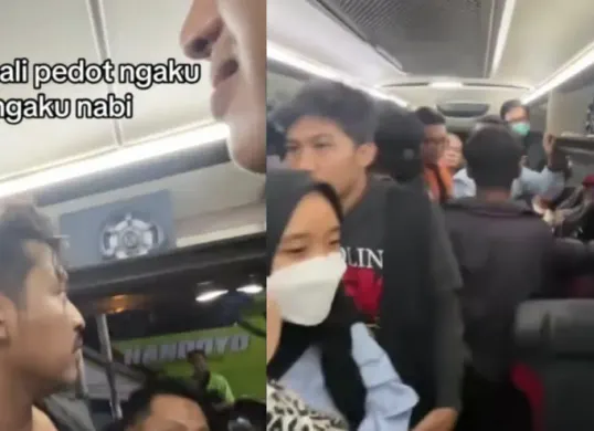 Insiden pria mengaku nabi di bus (Sumber: Tiktok/@mekarsarifarmm)