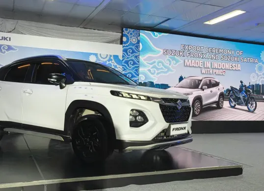 Suzuki Indonesia resmi memulai ekspor perdana Fronx dan Satria dari pabrik Cikarang. (Sumber: Dok Suzuki Indonesia)