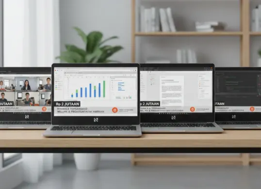 Deretan laptop 14 inci Rp2 jutaan dari brand lokal—ringkas, terjangkau, dan cocok untuk kebutuhan belajar hingga produktivitas harian. (Sumber: Gemini AI)