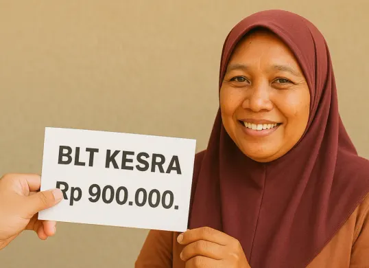 Ilustrasi penerima bantuan sosial (bansos) BLT Kesra Rp900.000. (Sumber: ChatGPT)