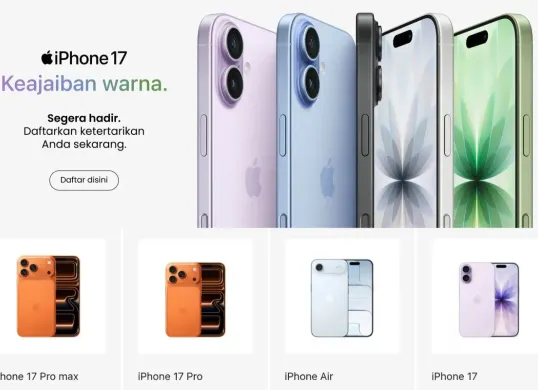 Pre Order iPhone 17 series di Indonesia. (Sumber: Digimap)