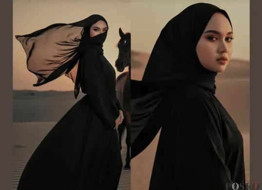 Edit Foto Arabian Look di Gurun Pasir Pakai Gemini AI (Sumber: TikTok/@hai.ini.ejaa)