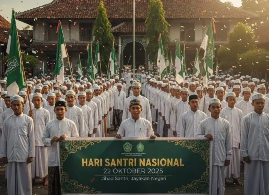 Ilustrasi upacara Hari Santri Nasional 2025. (Sumber: Istimewa)
