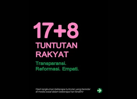 17+8 tuntutan rakyat di media sosial, desak pemerintah dan DPR (Sumber: Instagram/@jeromepolin)