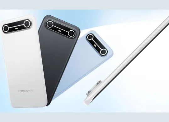 Desain tipis dan elegan handphone Tecno Spark Slim (Sumber: Tecno Spark Slim)