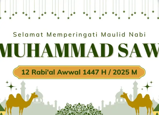 Link twibbon dan kumpulan ucapan Maulid Nabi Muhammad SAW yang jatuh pada Jumat, 5 September 2025, bertepatan dengan 12 Rabiul Awal 1447 Hijriah. (Sumber: Canva)