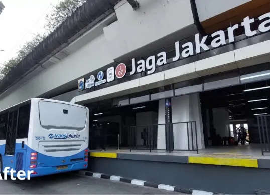 Wajah baru Halte Transjakarta Senen 'Jaga Jakarta'. (Sumber: Instagram/@jktcreativemedia)