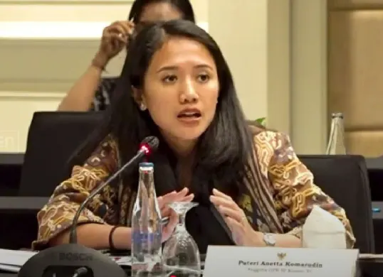 Puteri Anetta Komarudin, anggota komisi XI DPR RI. (Sumber: tv parlemen)