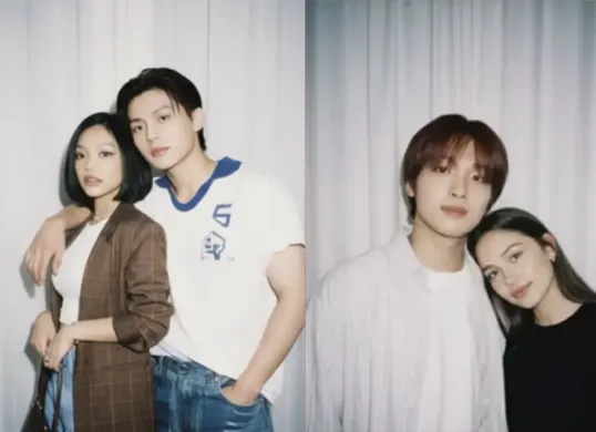 Contoh edit polaroid bareng idol Kpop bergaya fansign dengan Gemini AI.