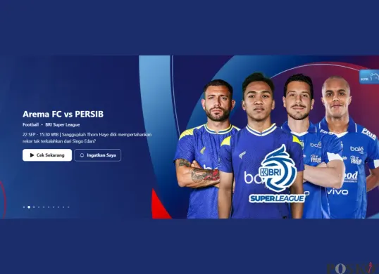 LINK LIVE STREAMING Arema FC vs Persib Bandung Hari Ini 22 September 2025 Kick Off Pukul 15.30 WIB di Indosiar (Sumber: Vidio/Vidio.com)
