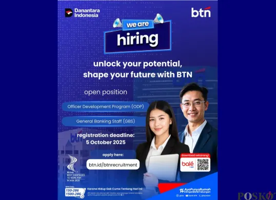 Rekrutmen BTN 2025 Buka Banyak Posisi untuk Lulusan S1 Semua Jurusan (Sumber: Instagram/homeofbtners)