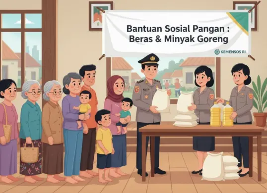 Ilustrasi bansos beras dan minyak goreng. (Sumber: Istimewa)
