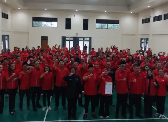 Kader PDIP Kota Depok menggelar Rapat Koordinasi Internal di Balai Rakyat, Beji, Kota Depok, Selasa, 7 April 2026. (Sumber: Dok. Istimewa)