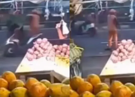 Petugas PPSU menjadi korban pemukulan, usai pergoki percobaan curanmor di kawasan Pasar Minggu, Jakarta Selatan. (Sumber: tangkapan layar medsos)