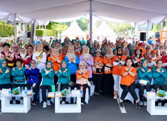 Kegiatan Talkshow Berani Bicara: Menentang Pelecehan Verbal dan Fisik terhadap Perempuan di Semua Ruang, di depan Gedung Deutsche Bank Building, Menteng, Jakarta, Minggu, 26 April 2026. (Sumber: Puspen Kemendagri)