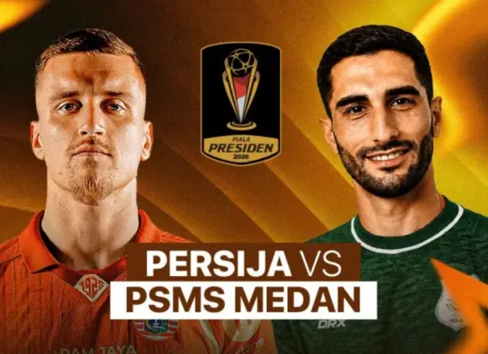 Link live streaming Persija vs PSMS Medan di Piala Presiden 2026. (Sumber: Vidio)
