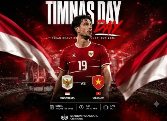 Link live streaming Timnas Indonesia vs Vietnam pada laga ketiga Grup A ASEAN Championship atau Piala AFF 2026 malam ini, Senin, 3 Agustus 2026 (Sumber: X/@United_Area7)