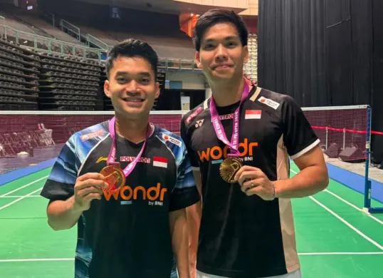Pasangan ganda putra Indonesia, Leo Rolly Carnando/Daniel Marthin menjuarai Taipei Open 2026 di Taipei Arena. (Sumber: Dok. Istimewa)