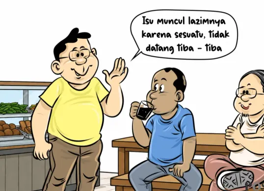 Ilustrasi obrolan warteg, Rabu, 5 Agustus 2026. (Sumber: Poskota/Arif Setiadi)