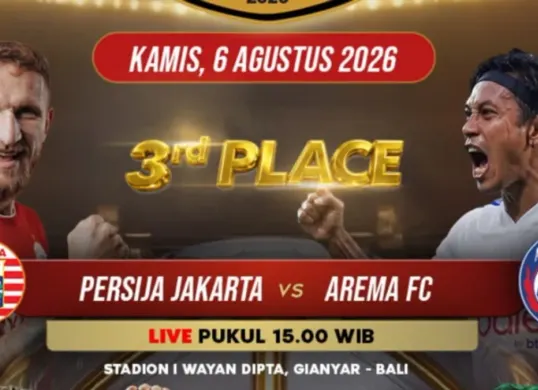 Link live streaming Persija vs Arema FC dalam laga perebutan juara 3 Piala Presiden 2026. (Sumber: Instagram/@sports.indosiar)