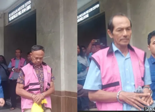Kejari Depok menetapkan tersangka baru dalam kasus tindak pidana korupsi pengadaan pemancar siaran luar negeri Radio Republik Indonesia (RRI) Cimanggis, Kota Depok. (Sumber: Poskota/Angga)