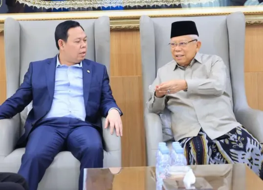 Ketua DPD RI, Sultan Baktiar Najamudin bersilaturahmi dengan Wakil Presiden RI ke-13, KH Ma’ruf Amin di Kota Depok, Senin, 10 Agustus 2026. (Sumber: Dok. Istimewa)