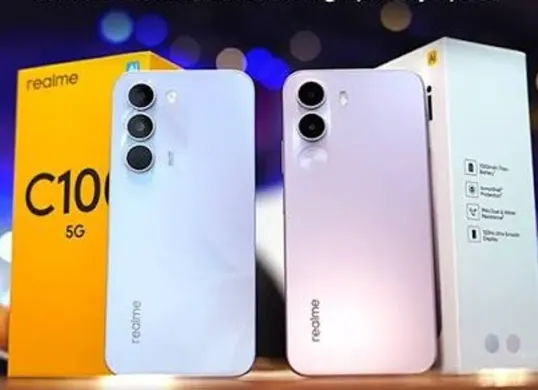 Realme C100 menjadi salah satu HP dengan baterai jumbo yang menawarkan kapasitas hingga 8.000 mAh untuk menunjang aktivitas harian. (Sumber: Realme)