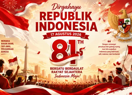 Ilustrasi - Contoh ucapan HUT ke-81 RI yang bermakna dan penuh semangat kemerdekaan. (Sumber: ChatGPT)