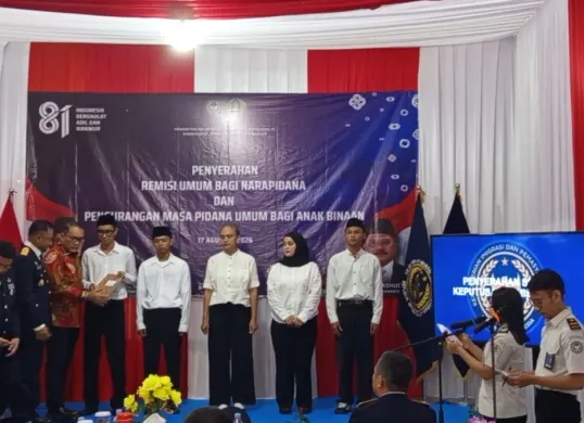 Sebanyak 7.555 warga binaan di wilayah DK Jakarta menerima Remisi Umum 2026 dalam rangka HUT ke-81 Kemerdekaan RI. (Sumber: Istimewa)