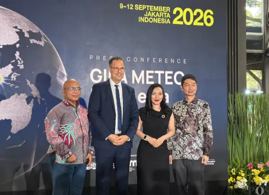 Press conference pameran GIFA dan METEC Indonesia 2026 yang digelar 9-12 September di JIExpo Jakarta. (Sumber: Poskota/Aldi Harlanda Irawan)