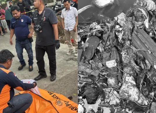 Polisi melakukan olah TKP temuan kaki di Kali Mampang, Pancoran Mas, Kota Depok diduga korban mutilasi Cipayung. (Sumber: Polres Metro Depok)