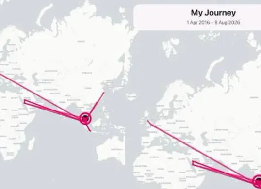Tren My 2026 Journey dapat dibuat dari riwayat perjalanan Google Maps Timeline dan diubah menjadi video animasi menggunakan Timeline Visualizer. (Sumber: Instagram)