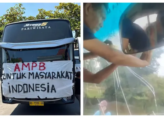 Kolase video viral 200 bus dari Kudus diklaim membawa massa demo ke Jakarta (Sumber: X/@dempetin_aja)