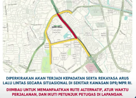 Gambar info lalu lintas pagi ini. (Sumber: Instagram/@tmcpoldametro)