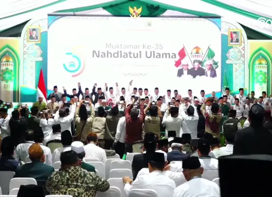 Penentuan kepemimpinan Pengurus Besar Nahdlatul Ulama (PBNU) dalam Muktamar ke-35. (Sumber: YouTube/ NU Online)