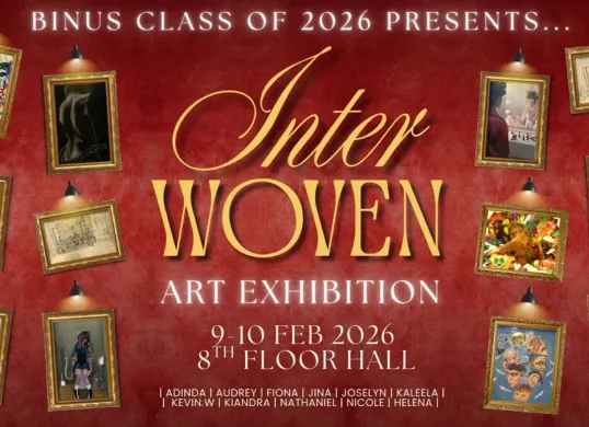 Exhibition seni kelas dilaksanakan SMA Bina Nusantara Simprug pada 9-10 Februari 2026. (Sumber: Istimewa)