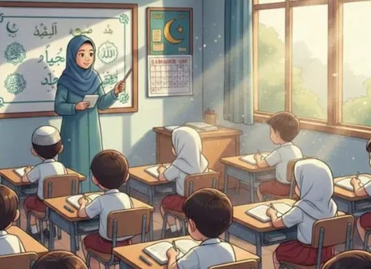Ilustrasi. Simak aturan resmi pembelajaran selama Ramadan 2026. (Sumber: Poskota/AI Generated)