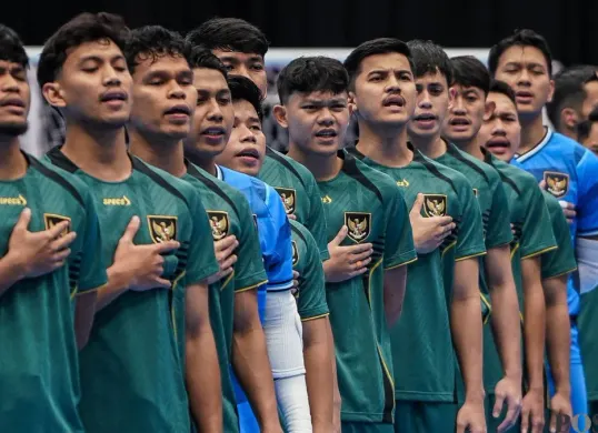 Timnas Indonesia berduel dengan Iran dalam Final Piala Asia Futsal di Indonesia Arena, Gelora, Tanah Abang, Jakarta Pusat, Sabtu, 7 Februari 2026. (Sumber: Poskota/Bilal Nugraha Ginanjar)