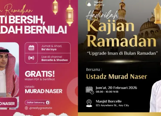 Contoh desain poster tabligh akbar siap pakai (Sumber: Dok/Canva)