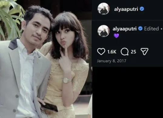 Postingan dengan Mohan dihapus, warganet menyerbu postingan lawas Alya Putri dengan Mohan Hazian setelah isu viral mencuat. (Sumber: Instagram/@alyaaputri)