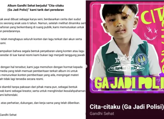 Gandhi Sehat, musisi cilik asal Sleman, saat proses rekaman lagu-lagu dalam EP “Cita-citaku (Ga Jadi Polisi)”. Foto: Dok. Manajemen Gandhi Sehat. (Sumber: Instagram/@gandhi_sehat)