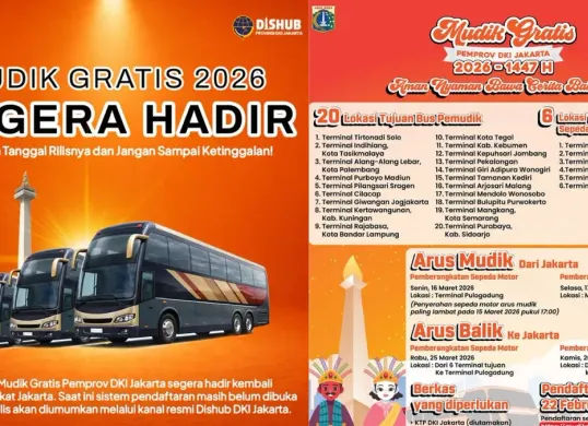Ilustrasi program mudik gratis Pemprov DKI Jakarta. (Sumber: Instagram/@dishubdkijakarta)