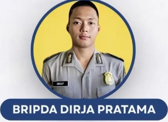 Polisi muda Bripda Dirja Pratama alias DP (19) yang tewas dianiaya seniornya. (Sumber: Threads/@hendrass92)