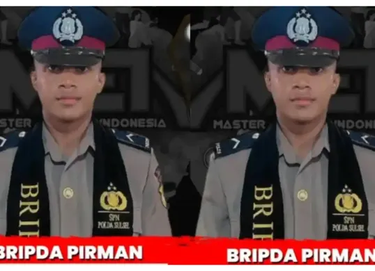 Sosok Bripda Pirman yang jadi tersangka utama penganiayaan Bripda Dirja Pratama alias DP (19). (Sumber: Threads/@update_info_sulsel)