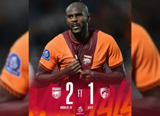 Hasil Super League 2025-2026 pekan ke-16, Borneo FC menumbangkan PSM Makassar 2-1. Joel Vinicius mencetak brace dan membawa timnya memimpin klasemen. (Sumber: Instagram/@borneofc.id)