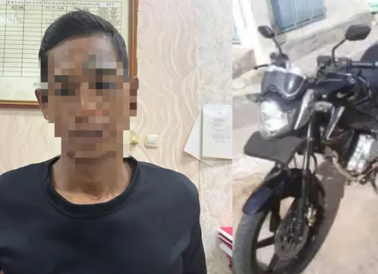 Pelaku AS saat diamankan di ruang Satreskrim Polres Serang. (Sumber: Dok. Satreskrim Polres Serang)