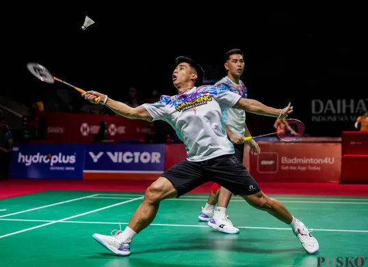 Pebulu tangkis ganda putra Indonesia Sabar Karyaman Gutama/ Moh Reza Pahlevi Isfahani akan berlaga pada hari pertama babak 32 besar Denmark Open 2026. (Sumber: Poskota/Bilal Nugraha Ginanjar)