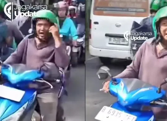 Pria pelaku penusukan tukang parkir dan pengendara pemotor di Jalan Montong, Jagakarsa, pada Senin, 19 Januari 2026. (Sumber: Instagram/@jagakarsa_update)